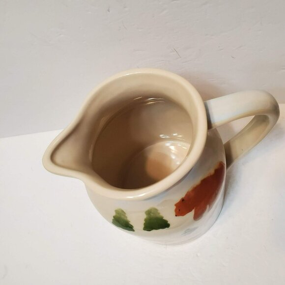 Hartstone Pottery High Country Ceramic Pitcher Vintage 90s Bear Bison Deer Moose - Picture 8 of 8